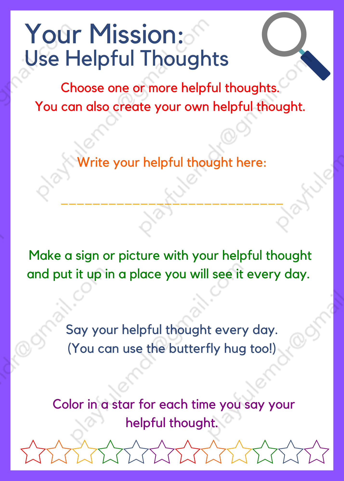 Positive Cognitions for Kids: Helpful Thoughts